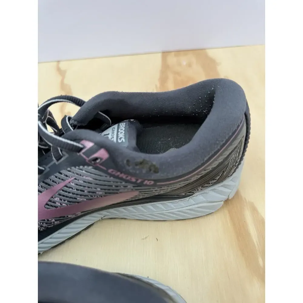 Brooks Ghost 10 Women’s Lace-Up Running & Jogging Sneakers Black Purple Gray